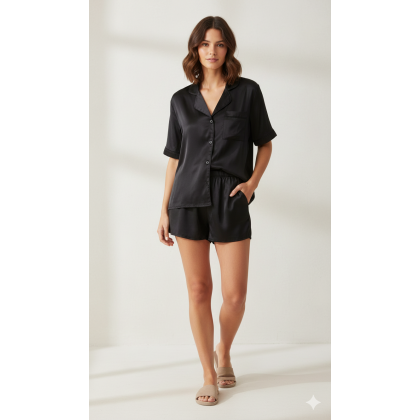 Satin Black Pajama